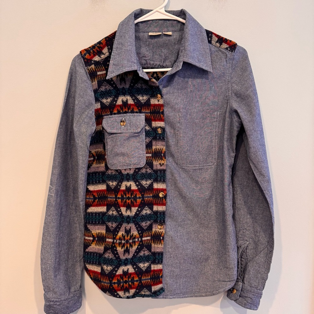 Roxy Pendleton Two Timer Aztec Wool Print Chambra… - image 2